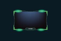 Green screen overlay vector on a dark background. Live gaming screen ... Streaming Green Screen
