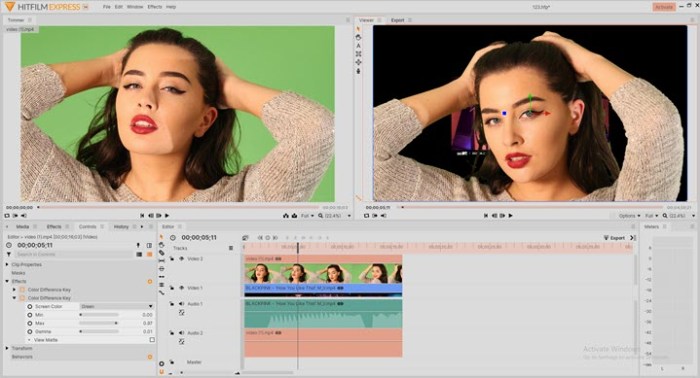 Professional video editor using sophisticated software to seamlessly ... Green Screen Video Editor
